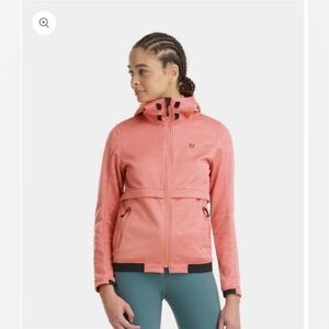 Horse Pilot Women’s Large Pink Fleece Hoodie Jacket Full Zip Hooded Athletic